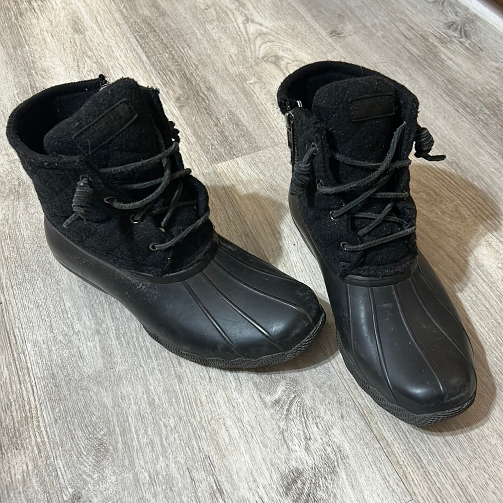 Black Sperry Duck Boots